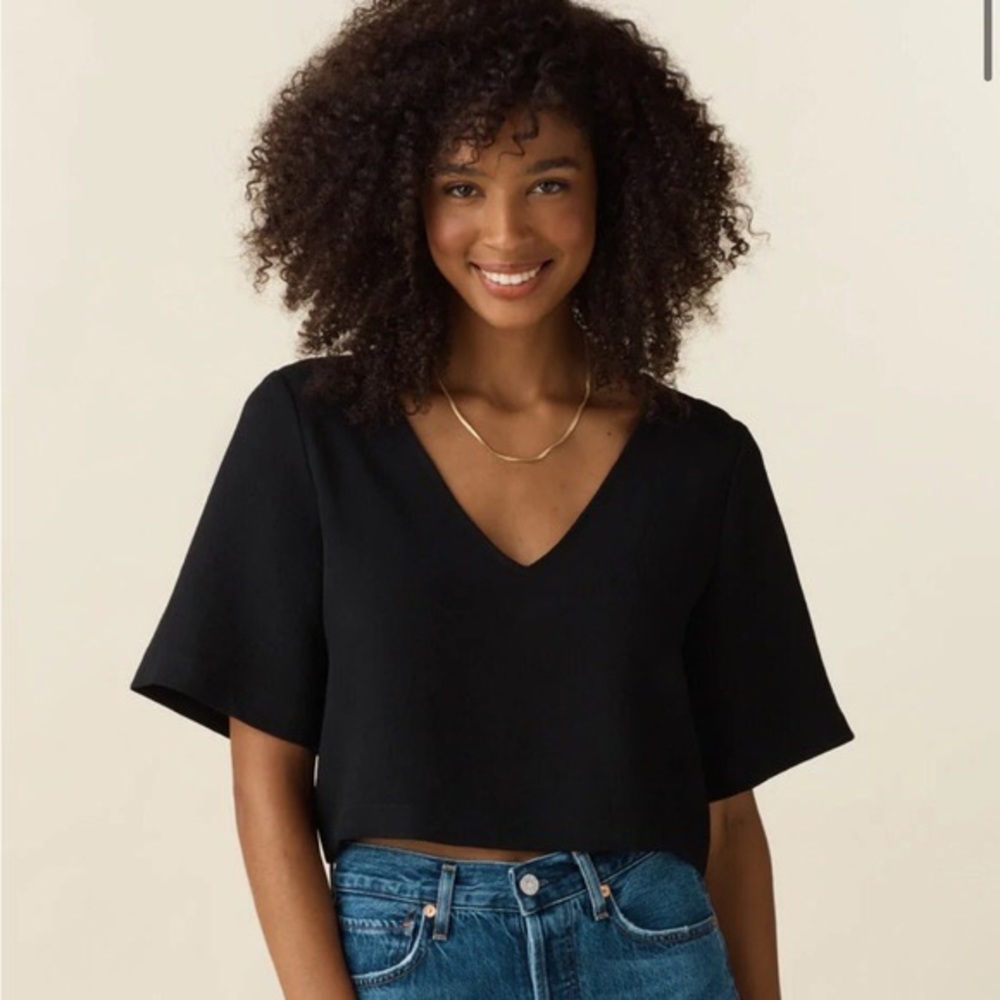 VETTA Collection Limited Edition The Cropped Blouse Black XL